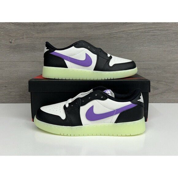 Jordan Other - Nike Air Jordan 1 Low OG “Black Raspberry” Glow In The Dark Youth 6Y -HF0410 001